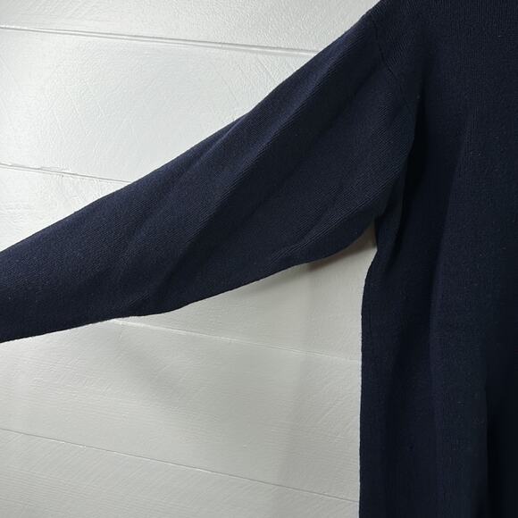 BANANA REPUBLIC Dark Navy Blue V Neck 3/4 Sleeve Merino Wool Sweater Top Size XS - Picture 7 of 11